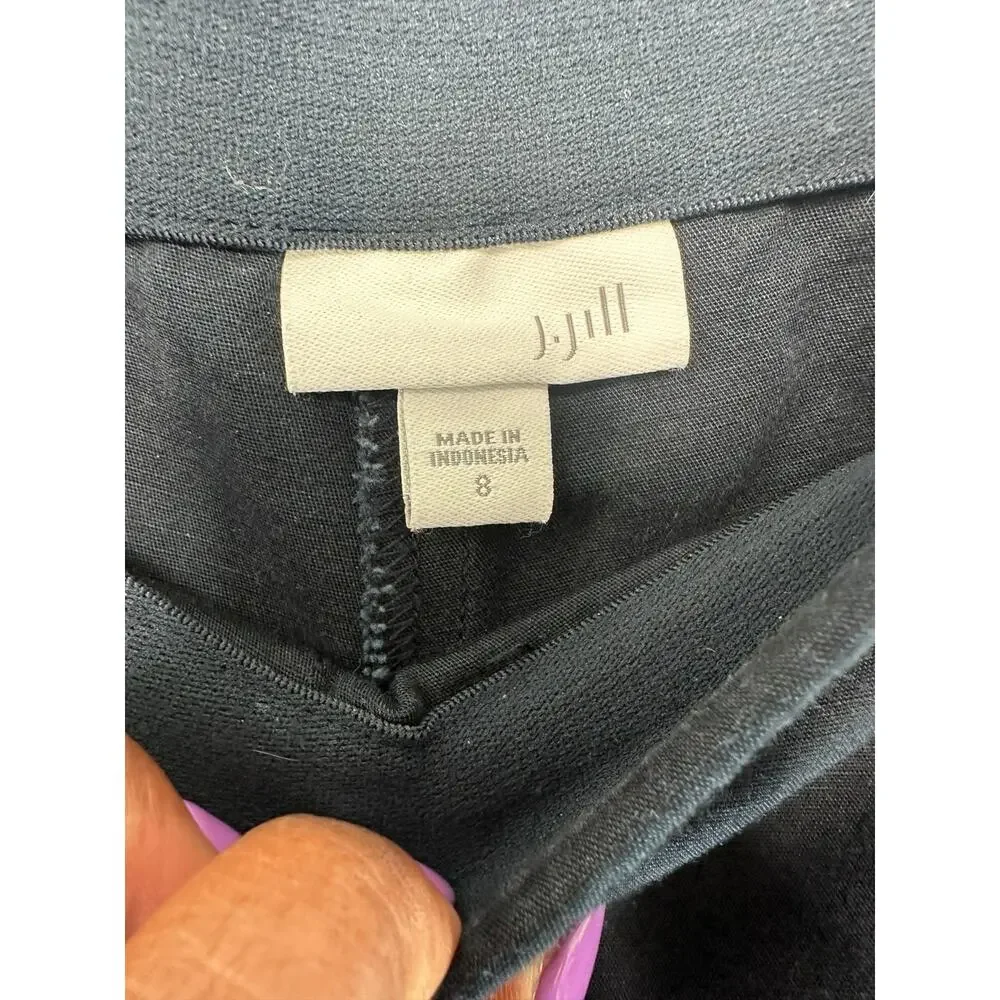 J. Jill‎ Pants Black Basic Casual Work Pull On Stretch Straight Leg Size 8